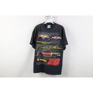 Vintage 90s NASCAR Mens Large Ernie Irvan Havoline Racing All Over Print T-Shirt